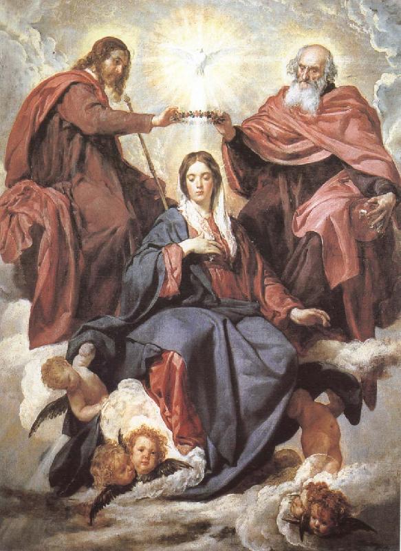 VELAZQUEZ, Diego Rodriguez de Silva y Virgin Mary wearing the coronet China oil painting art